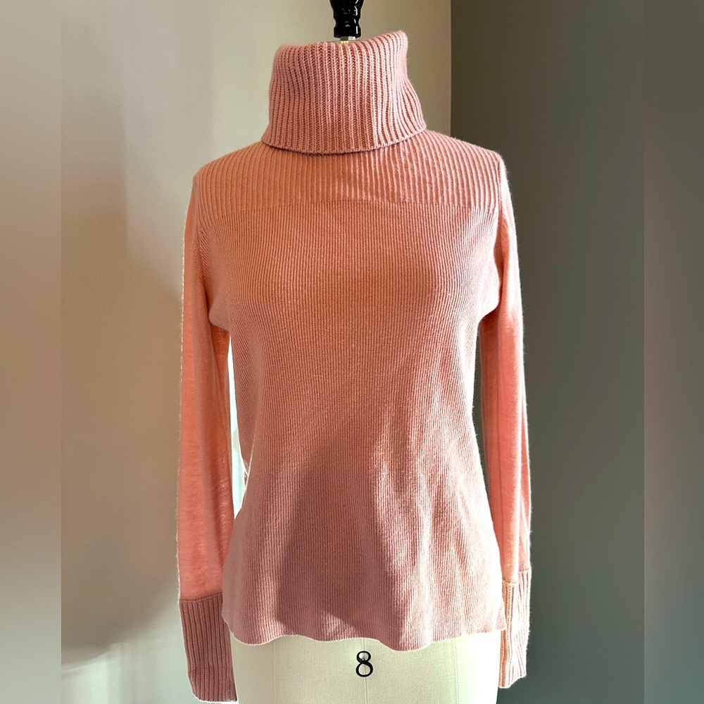 Veronica Beard Cashmere Turtleneck Sweater, Pink, Medium.